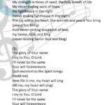 The Glory of Your Name lyric2